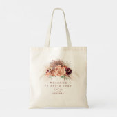 Pampas Gras Bloem Aardewerk Trouwfeest Tote Bag (Achterkant)