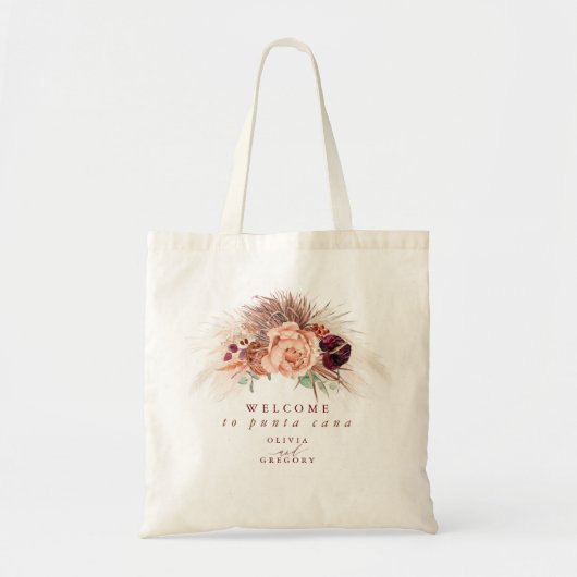 Pampas Gras Bloem Aardewerk Trouwfeest Tote Bag (Voorkant)