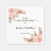 Pampas gras bloemen meneer hart boho bruiloft servet (Voorkant)