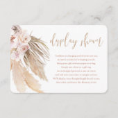 Pampas gras boho bohemian display douche inzetstuk informatiekaartje (Voorkant)