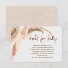 Pampas gras boho bohemiboeken voor baby shower informatiekaartje