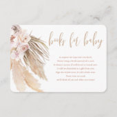 Pampas gras boho bohemiboeken voor baby shower informatiekaartje (Voorkant)