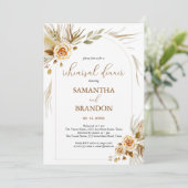 Pampas gras boho elegante repetitie diner kaart (Staand voorkant)