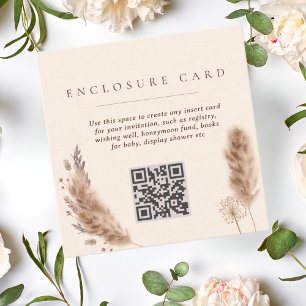 Pampas Gras Boho Elegante Trouwdag Informatiekaartje