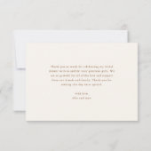 Pampas Gras Boho Neutrale Bruidsdouche Bedankkaart (Achterkant)