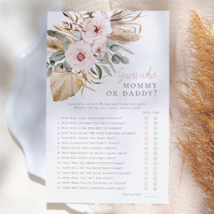 Pampas Gras Boho Raad Wie Baby Shower Spel