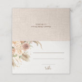Pampas gras boho rozen placecard (Buitenkant ongevouwen)