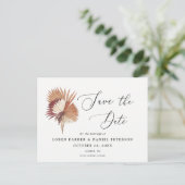 Pampas Gras Boho Save the Date Briefkaart (Staand voorkant)