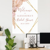 Pampas Gras Boho Tropische Bruiloft  Poster (Thuiskantoor)