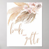 Pampas gras boho woestijnboeken en cadeaubord poster (Voorkant)