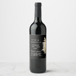 Pampas gras bruiloft wijn fles labels etiket