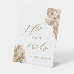 Pampas Gras Bruiloftskaarten en Cadeaus Voetstuk B Reclamebord Met Voetstuk