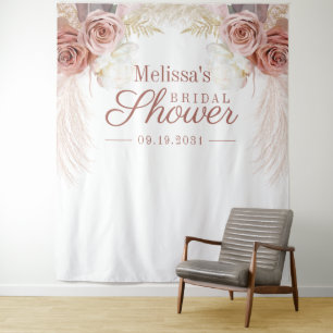 Pampas Gras Bruiloftsshower Achtergrond Photobooth Wandkleed