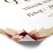 Pampas Gras Cadeau Bruidsfeest Bruiloft Poster (Hoek)