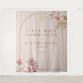 Pampas gras eerste communie foto achtergrond wandkleed (Voorkant)
