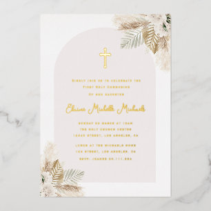 pampas gras eerste gemeenschap folie uitnodiging