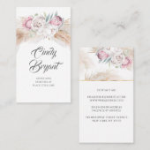 Pampas Gras en Koning Protea Bloem Elegant Exotisc Visitekaartje (Voorkant / Achterkant)