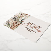 Pampas gras eucalyptus moody modern boho elegant folie feestdagenkaart (Gedraaid)