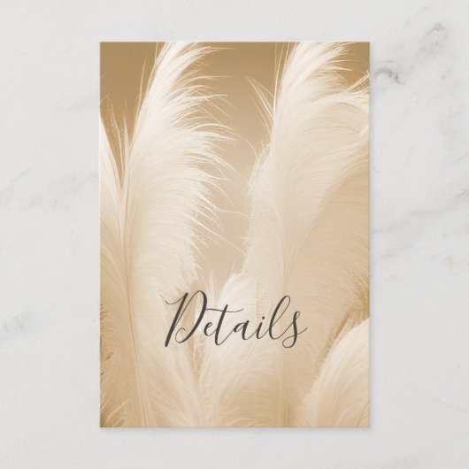 Pampas Gras Foto Boho Informatiekaartje (Voorkant)
