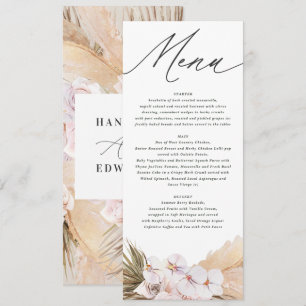 Pampas gras gedroogd botanisch schrift menu