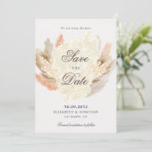 Pampas gras gedroogde bloemen boho save the date (Staand voorkant)