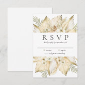 Pampas Gras Gedroogde Woestijn Bloemen Boho Eenvou RSVP Kaartje (Voorkant / Achterkant)