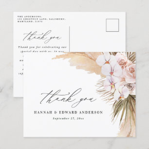 Pampas gras moderne botanische bruiloft pos briefkaart