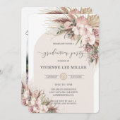 Pampas Gras Orchidee Bloemboog Afbeelding Afstuder Kaart (Voorkant / Achterkant)