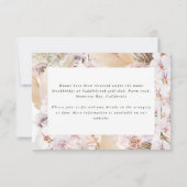 Pampas gras palm orchidee moderne rustieke details RSVP kaartje (Achterkant)