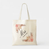 Pampas gras roos goudbruin tote bag (Achterkant)