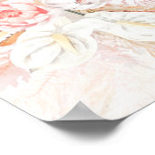 Pampas Gras Roze Bloemige Bruiloft Feestelijke Beg Poster (Hoek)