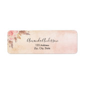 Pampas gras roze goud bloem sticker voor retouradr (Voorkant)