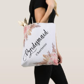 Pampas gras roze goud bloemige bruidsmeisje trouw draagtas (Dichtbij)