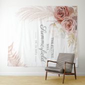 Pampas Gras Tan Bruiloft Feest Fotobooth Wandkleed (In Situ (horizontaal))