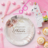 Pampas Gras Terracotta Boho Bruiloftsfeest Papieren Bordje (Feest)