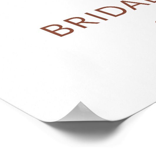 Pampas Gras Terracotta Bruids Theepartij Welkom Poster (Hoek)