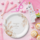 Pampas gras terracotta bruiloft papieren bordje (Feest)