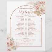 Pampas Gras Terracotta Trouwdag Schema Tijdschema (Voorkant)