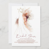 Pampas Gras Trouwjurk Terracotta Bruidsmeisjesfees Kaart (Voorkant)