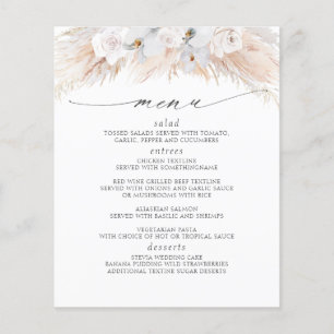 Pampas Gras Witte Bloemen Tropisch Menu