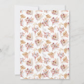 Pampas grasbloemen roos gouden boho script bruilof kaart (Achterkant)