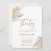 Pampas Grass 30th Birthday Invitation (Devant)