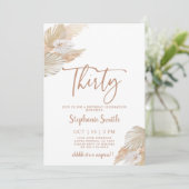 Pampas Grass 30th Birthday Invitation (Debout devant)