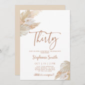 Pampas Grass 30th Birthday Invitation (Devant / Derrière)