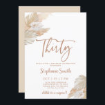 Pampas Grass 30th Birthday Invitation<br><div class="desc">Shhh Surprise pampas herbe 30e invitation anniversaire</div>