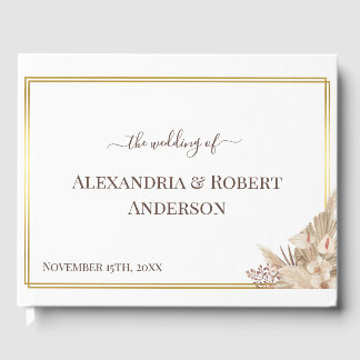 Pampas Grass Aquarelle Mariage Livre d'hôtes