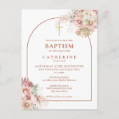 Pampas Grass Arc Baptême Christening Invitation (Devant)
