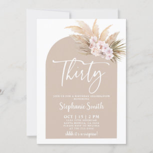 Pampas Grass Arc Trente Anniversaire Invitation