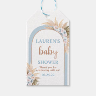 Pampas Grass Arch Baby shower Boy Gift Label Cadeaulabel