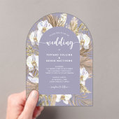 Pampas Grass Arch Wedding Uitnodiging Acryl Uitnodigingen (Insitu (Draagbaar))